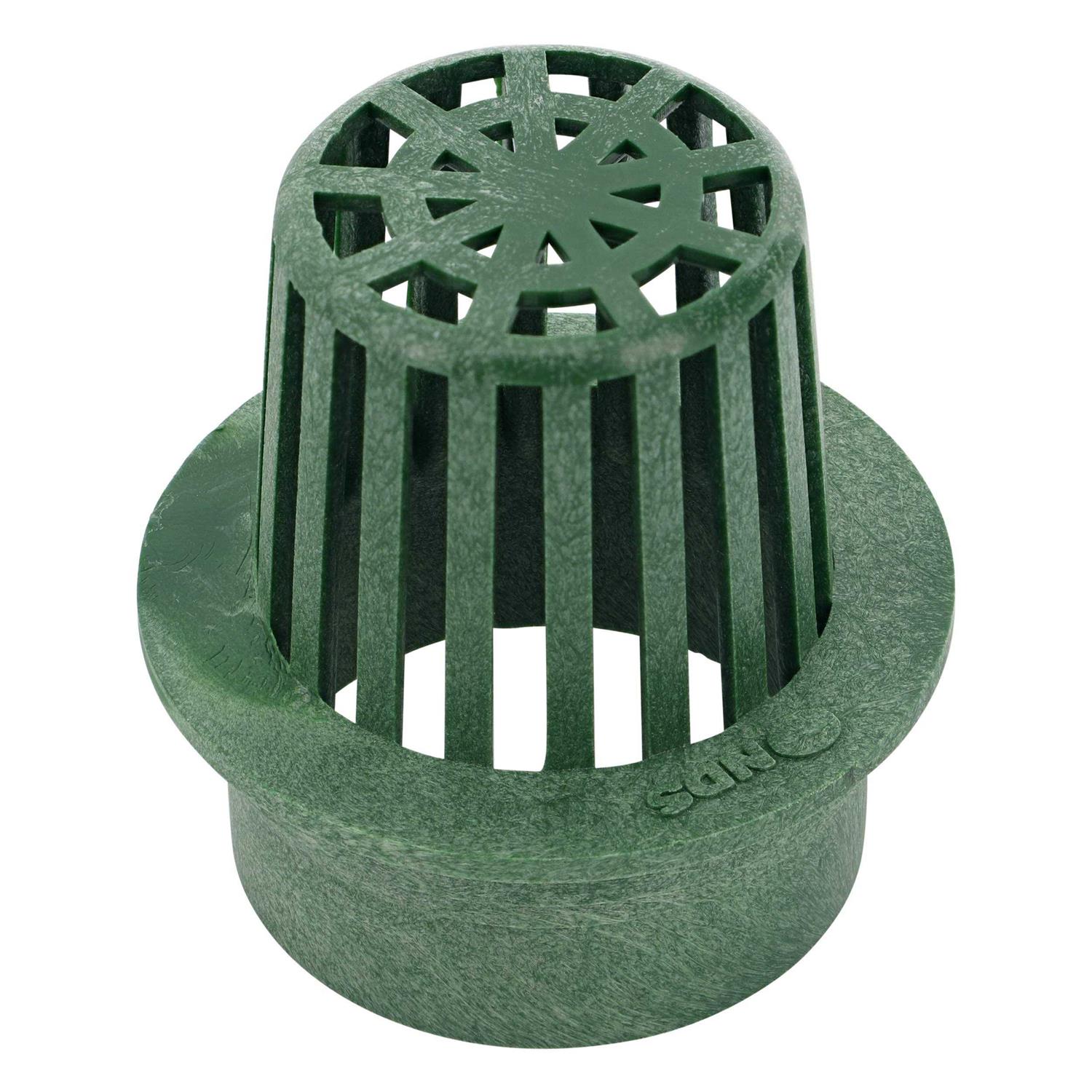 NDS 3 in. Green Round Polyethylene Atrium Grate - Cheap Fitting