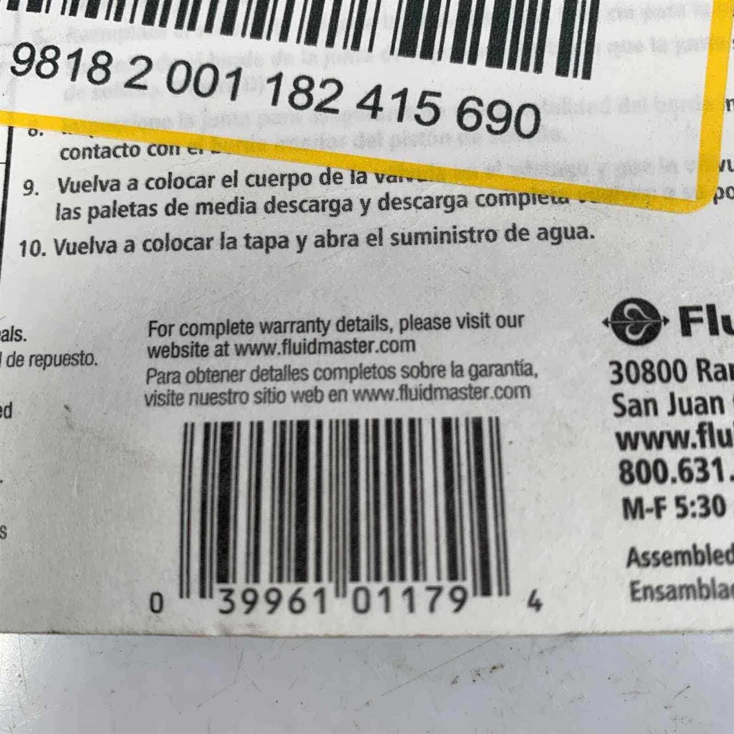 Fluidmaster Replacement Dual Flush Seal for Glacier Bay - Cheap Fitting