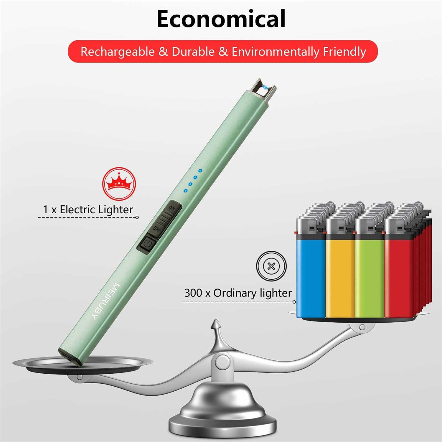 Meiruby Lighter Electric Lighter Candle Lighter Rechargeable USB Lighter Arc Lighters for Candle Camping Family Use - Cheap Fitting