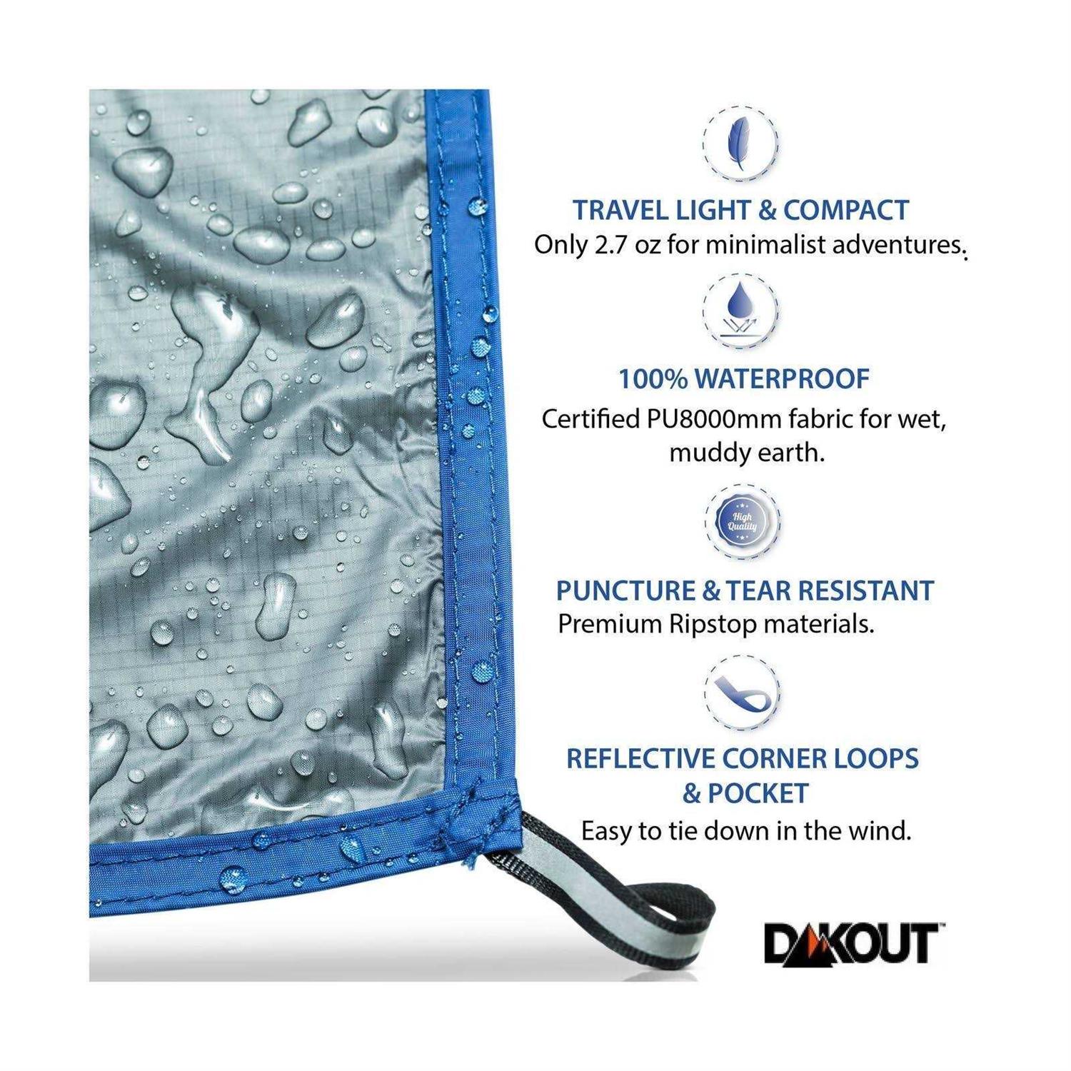 Ultralight Backpacking Tarp Ground Cloth 27.5 x 48 Inches Waterproof Mini Pocket Blanket Compact Packable Groundsheet Hiking Gear For Two Pouch And C - Cheap Fitting