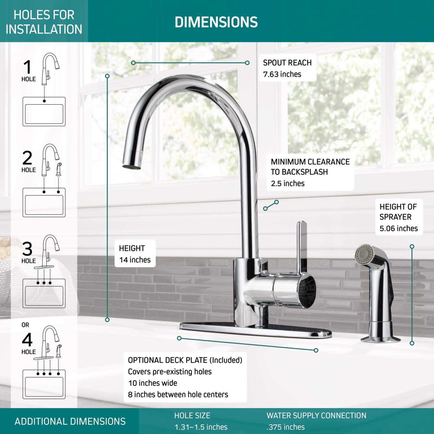Peerless Precept Single Handle Kitchen Faucet with Spray P199152LF - Cheap Fitting