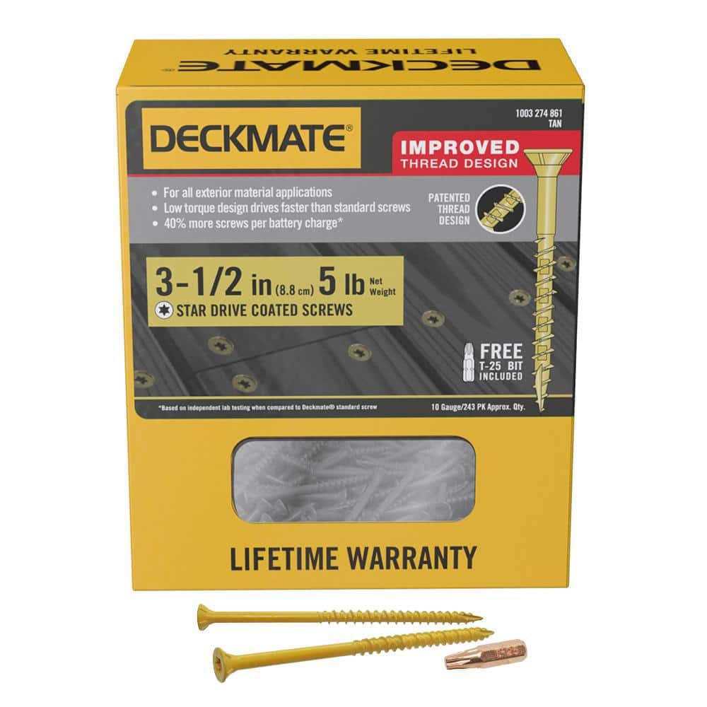 Deckmate #8 x 1-5/8 in. Star Flat-Head Wood Deck Screw - Cheap Fitting
