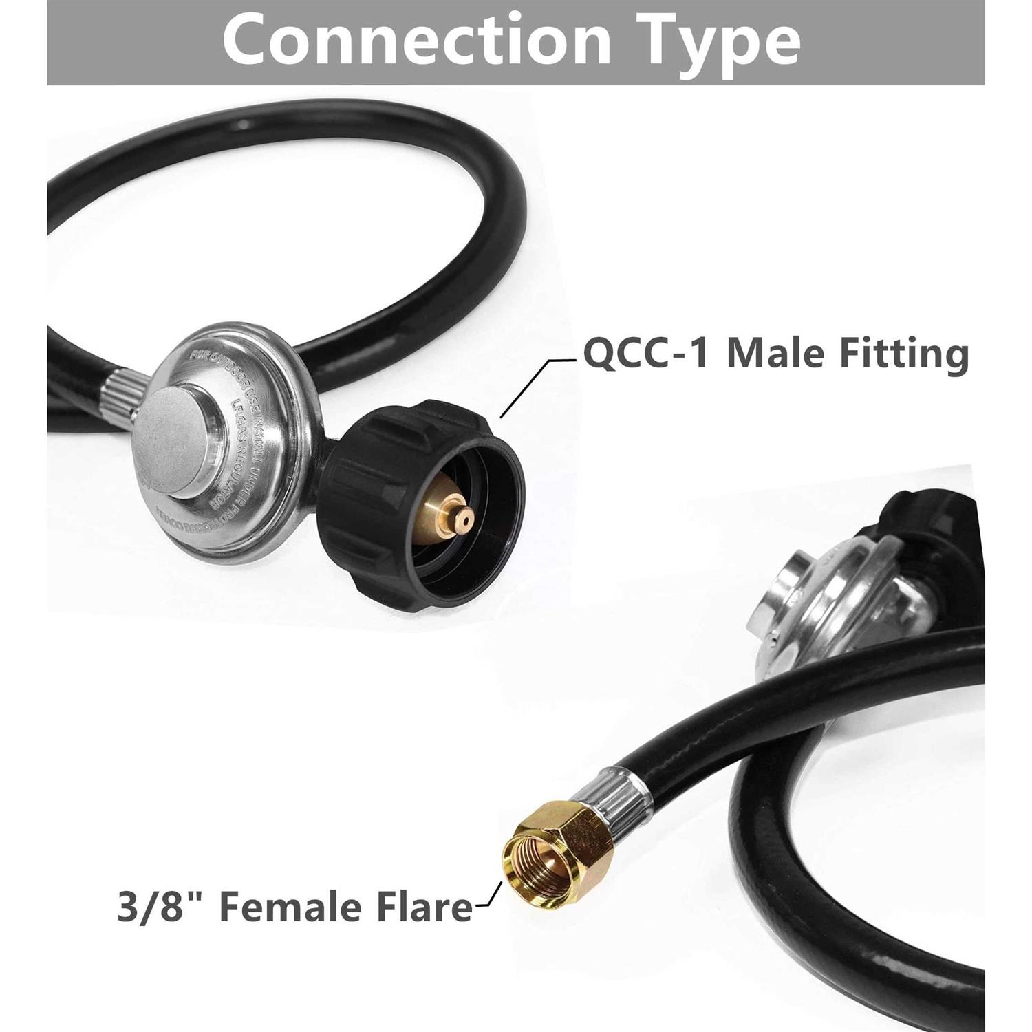 DOZYANT Propane Regulator and Hose Universal Grill Regulator Replacement Parts, QCC1 Hose and Regulator for Most LP Gas Grill Heater and Fire Pit - Cheap Fitting