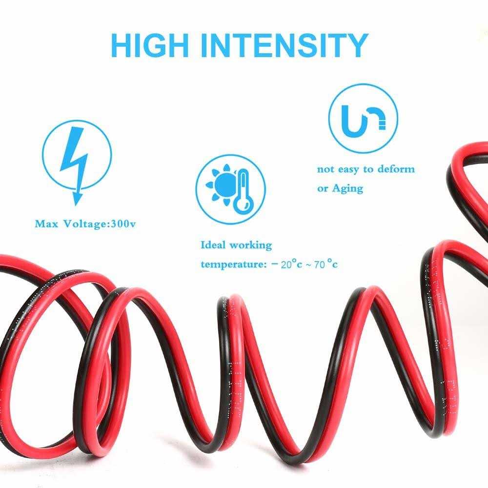 Tyumen 100ft Gauge 2pin 2 Color Red Black Cable Hookup Electrical Wire LED Strips Extension Wire 12v/24v DC Cable - Cheap Fitting