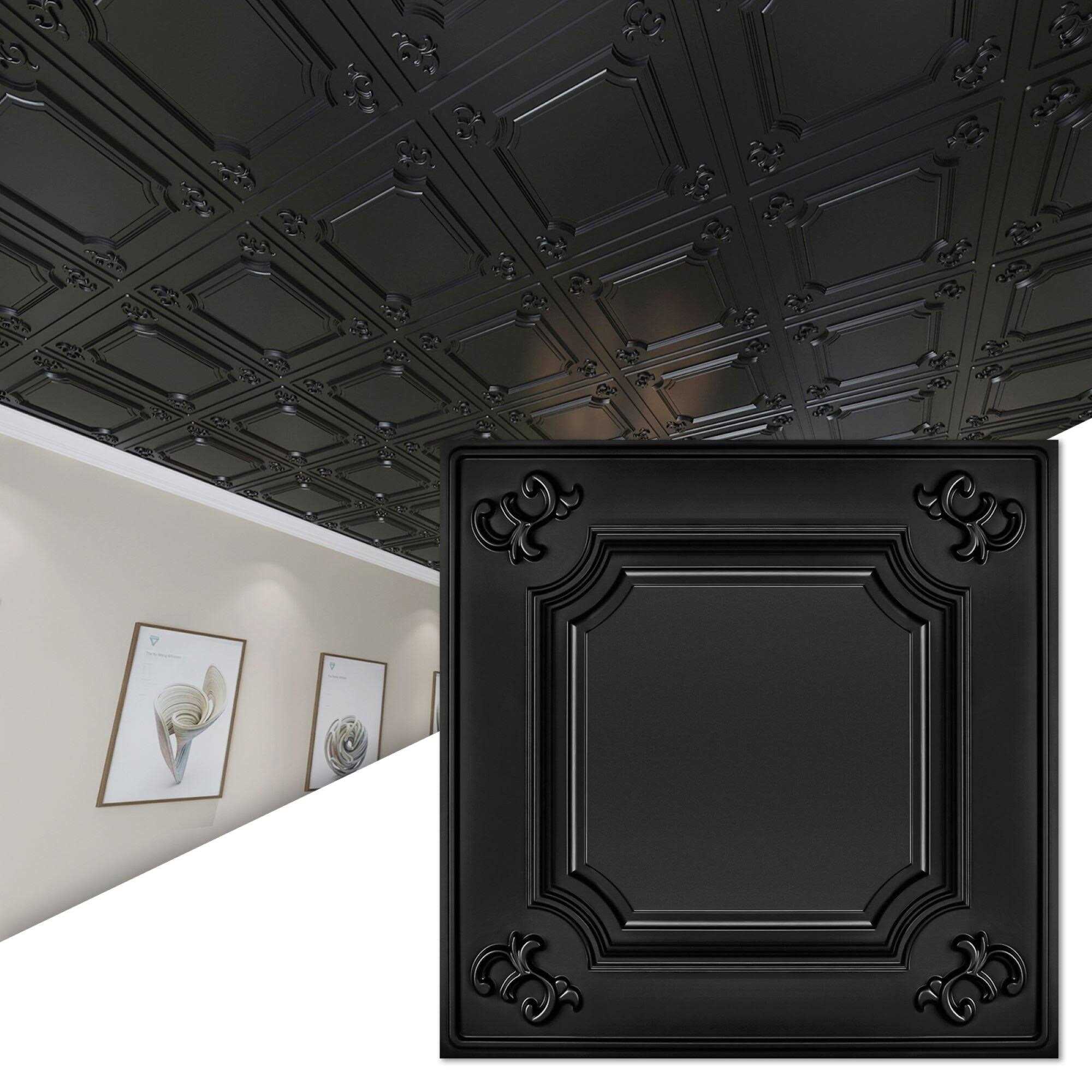 Art3d 2x2ft PVC Drop Ceiling Tiles,Lay-in Ceiling Tiles,Glue Up Ceiling Tiles - Cheap Fitting