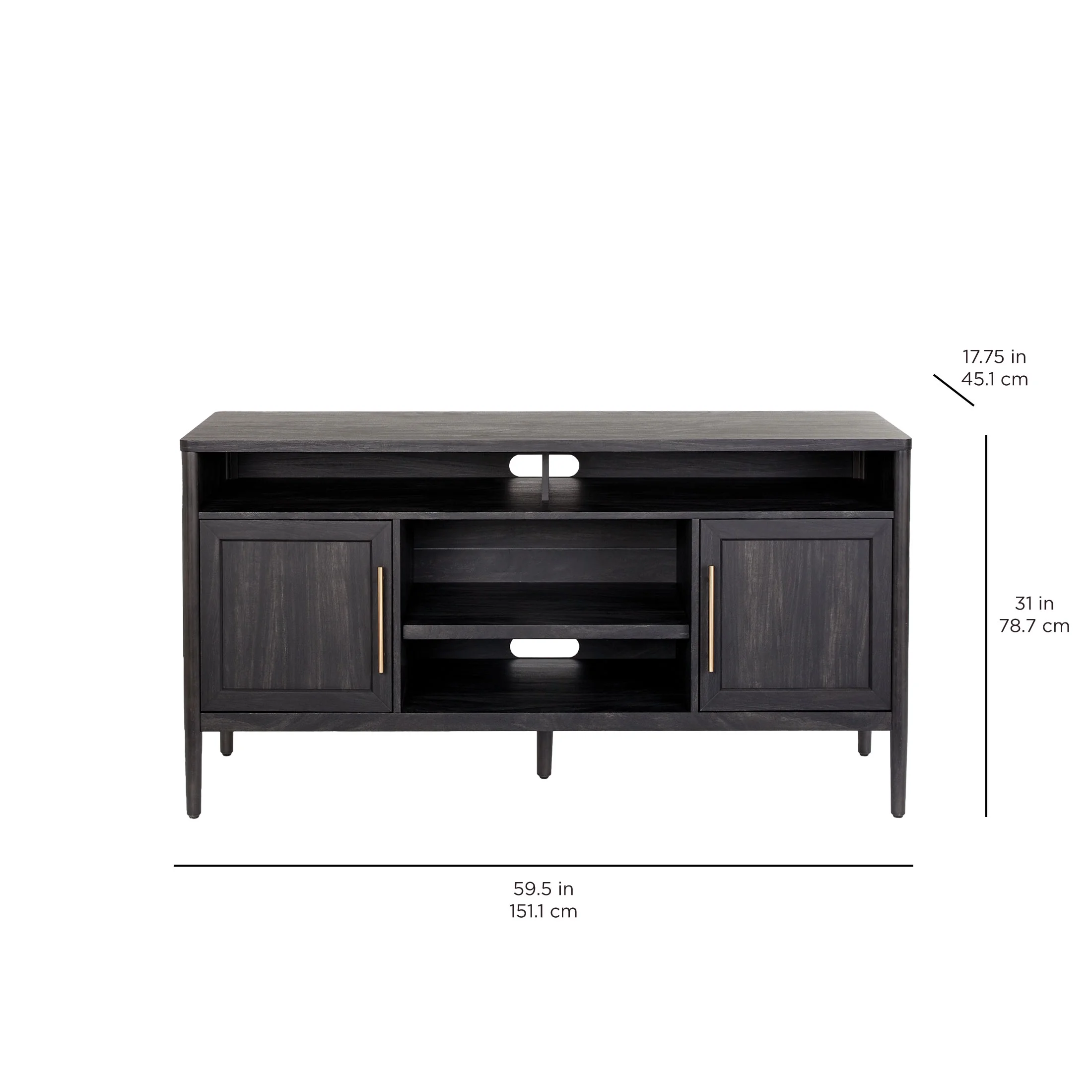 Better Homes & Gardens Oaklee TV Stand for TVs up to 70”, Charcoal Finish - Cheap Fitting