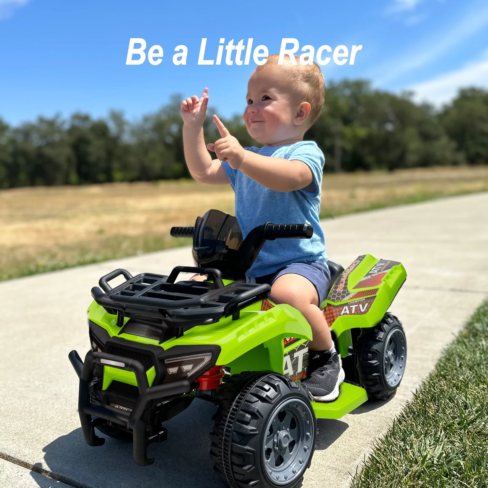 Hikiddo 6V Ride-on Toy for Toddlers, Kids ATV 4 Wheeler for 1-3 Boys & Girls with Music - Green - Cheap Fitting