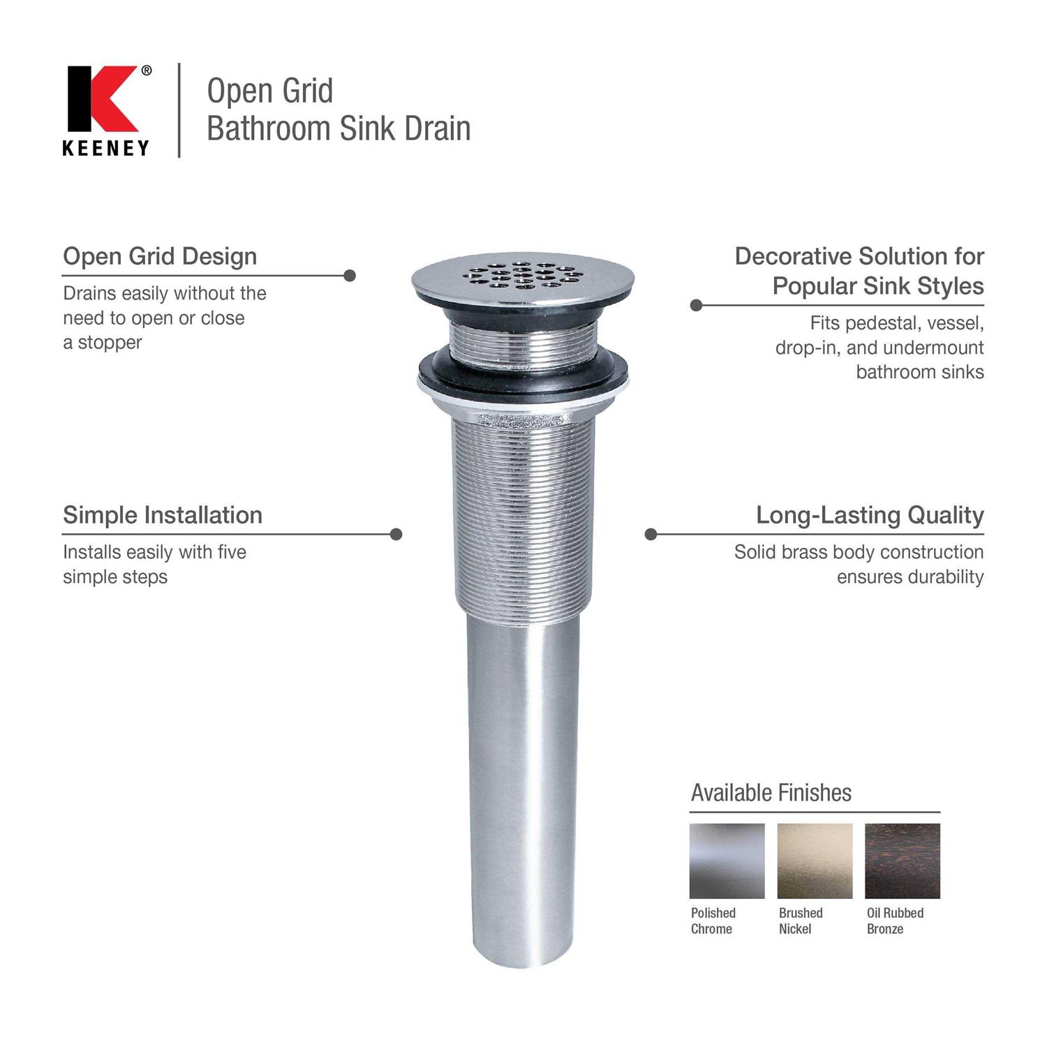 Keeney Open Grid Bathroom Sink Drain 1-1/4 K820-74 - Cheap Fitting