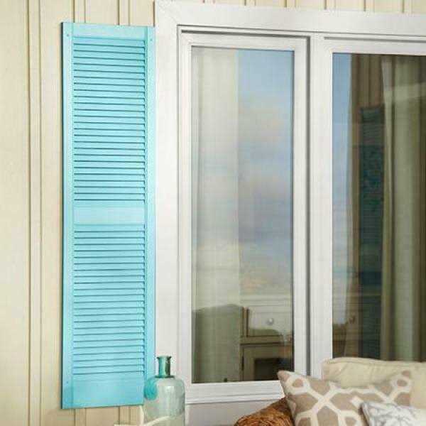 Ply Gem 15 in. x Open Louvered Polypropylene Shutters Pair - Cheap Fitting