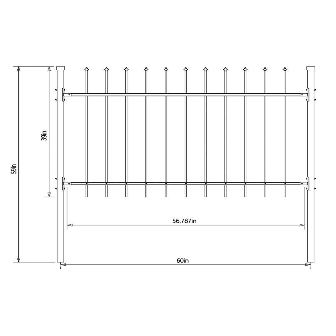 ALEKO DIY Steel 5 x 5 Feet Fence Panel Kit Athens Style DWGF5X5-UNB - Cheap Fitting