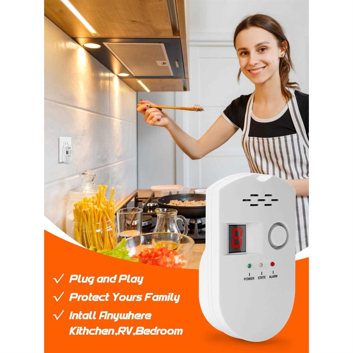 Hstmyfs Natural Gas Detector,Propane Detectors for Home,Natural Gas Propane Leak Alarm for Home Kitchen - Cheap Fitting