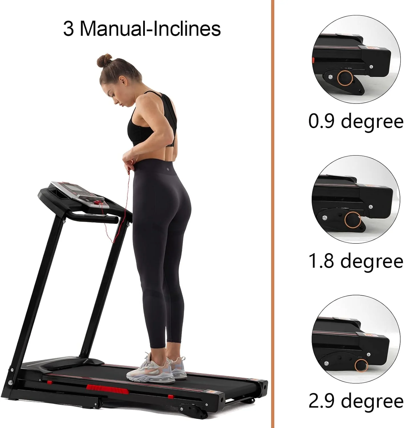 3.5HP Folding Treadmill with Incline, Portable Electric Treadmill for Home Running Walking Jogging w/ 12 Preset Programs, Workout Training Exercise - Cheap Fitting