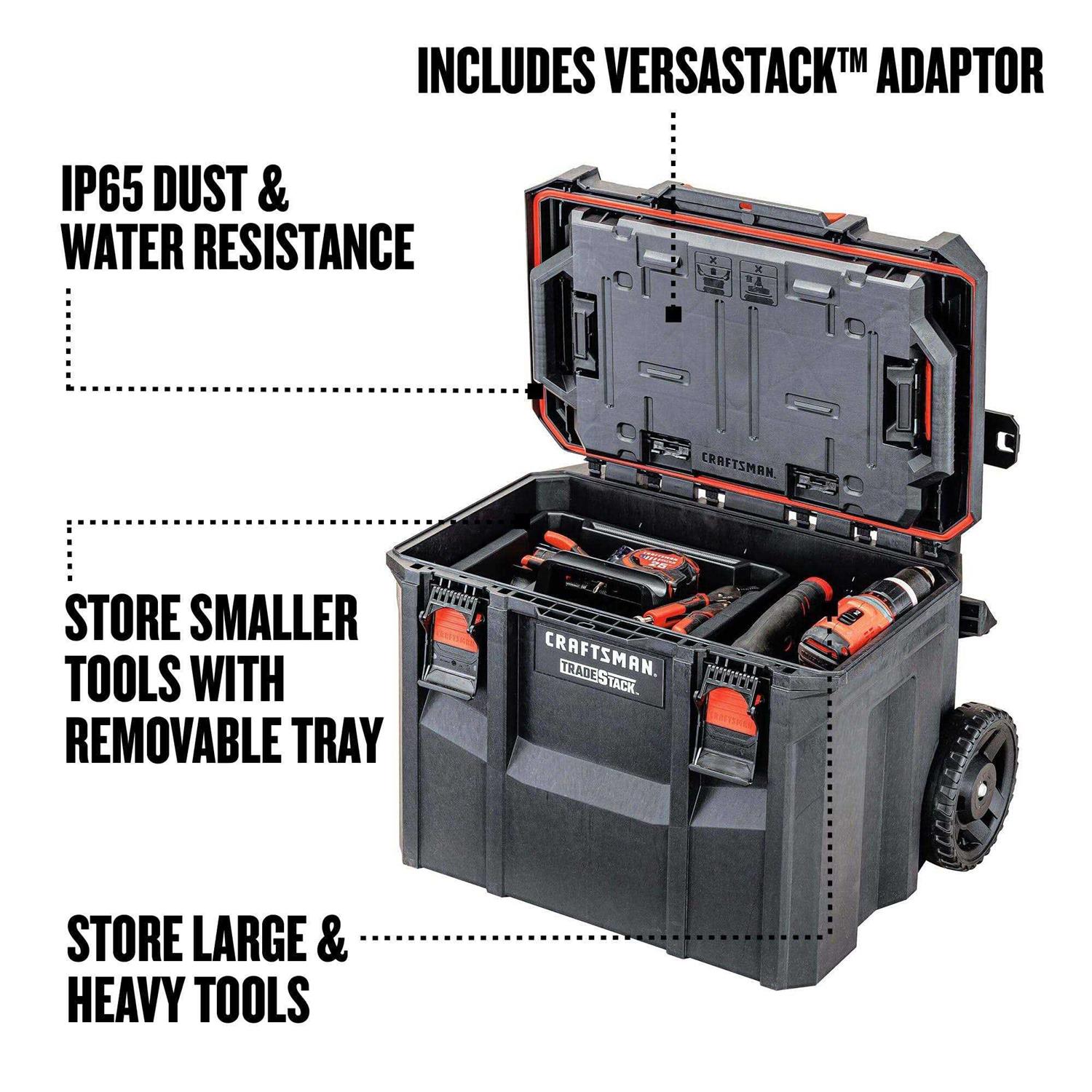 CRAFTSMAN TRADESTACK System 22.5-in Black Structural Foam Lockable Tool Box CMST21445 - Cheap Fitting