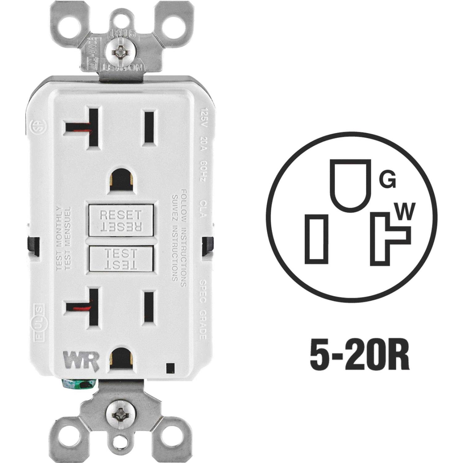 20-Amp GFCI Outlet Leviton R92-GFWT2-0KW - Cheap Fitting