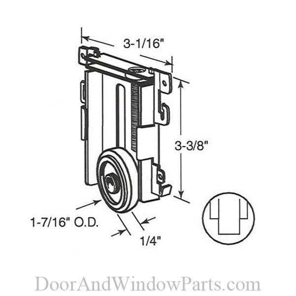 Prime-Line 1-7/16 in. Mirror Door Roller Assembly - Cheap Fitting