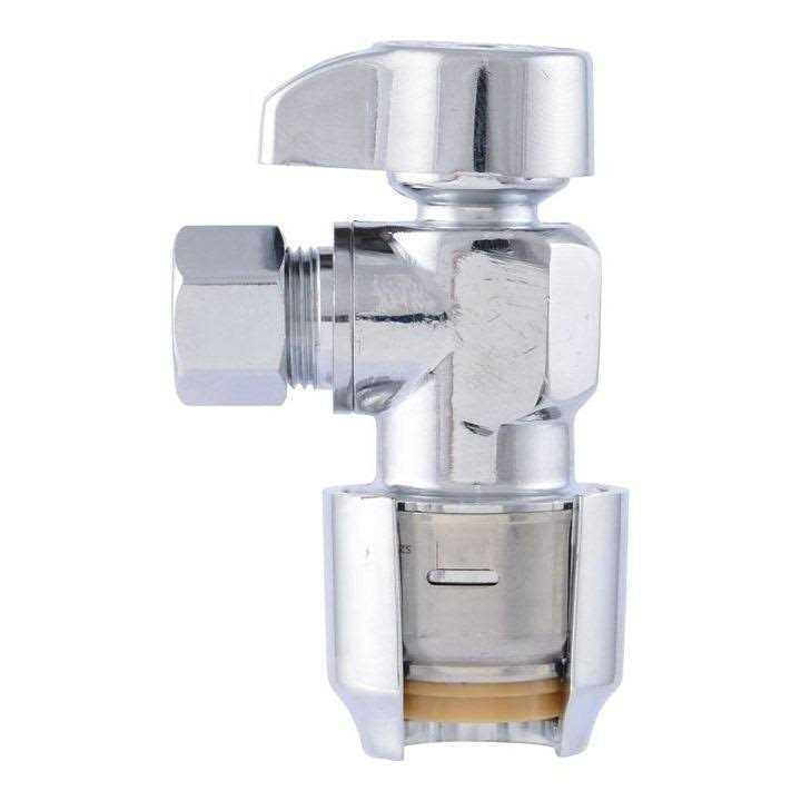 SharkBite 1/2 in. Push x 3/8 in. Compression Chrome Plated Angle Stop Valve - Cheap Fitting