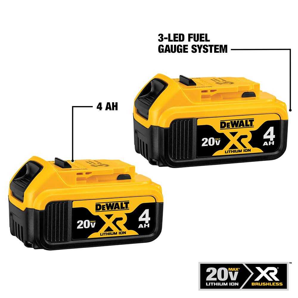 Dewalt DCB204-2 20V MAX XR Lithium-Ion Premium Battery Pack - Cheap Fitting
