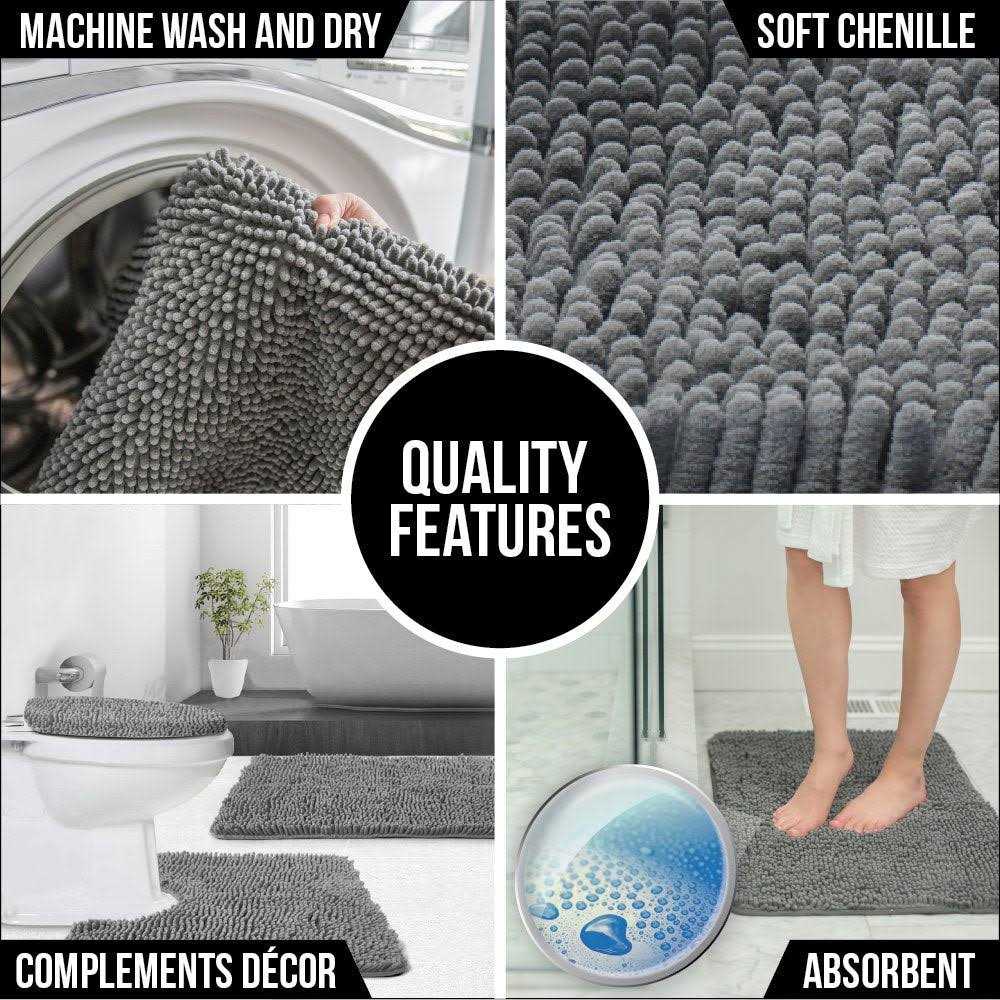 Gorilla Grip Soft Chenille Bathroom Toilet Lid Cover Machine Washable Seat Covers - Cheap Fitting