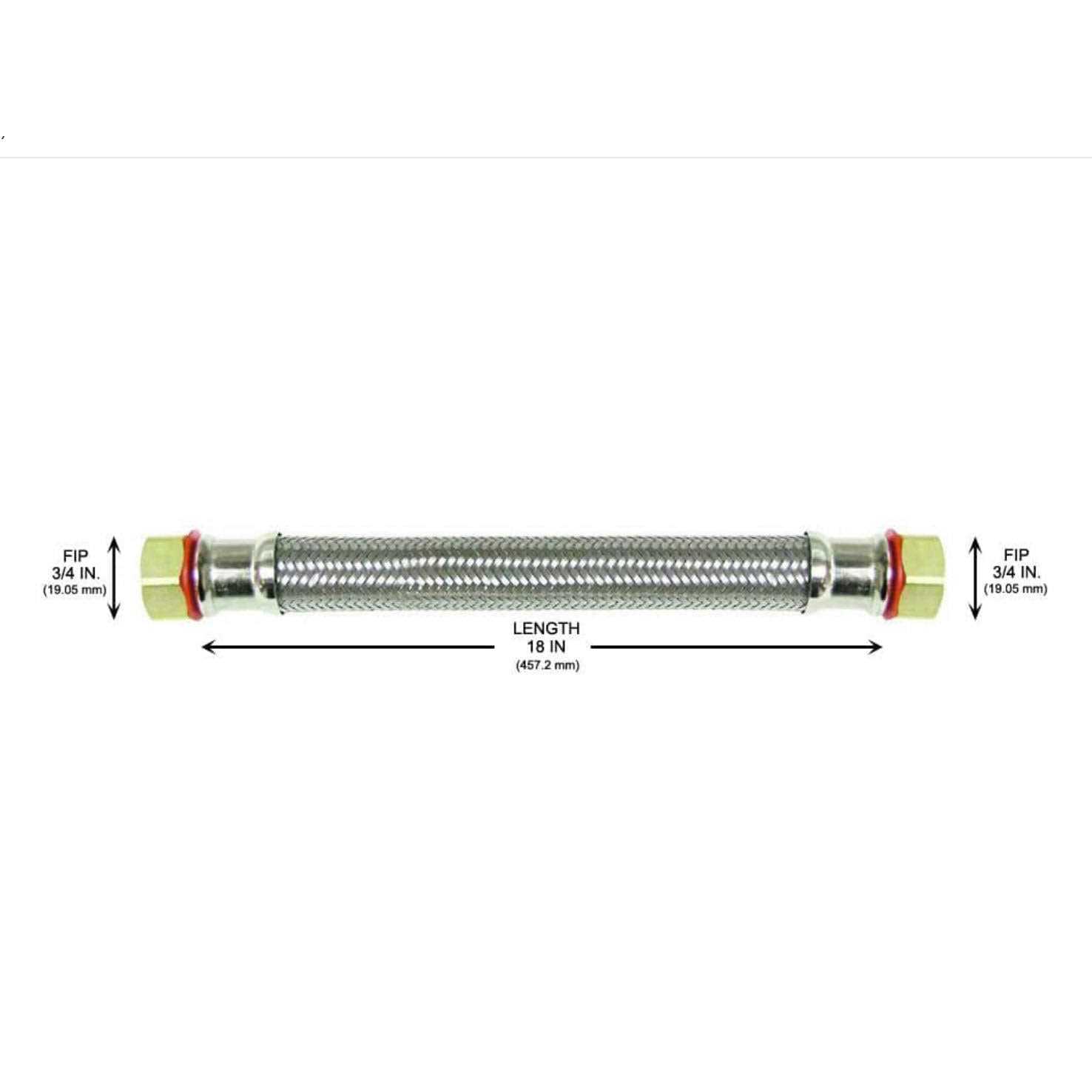 Everbilt 3/4 in FIP x 3/4 in FIP x Stainless Steel Water Heater Supply Line - Cheap Fitting