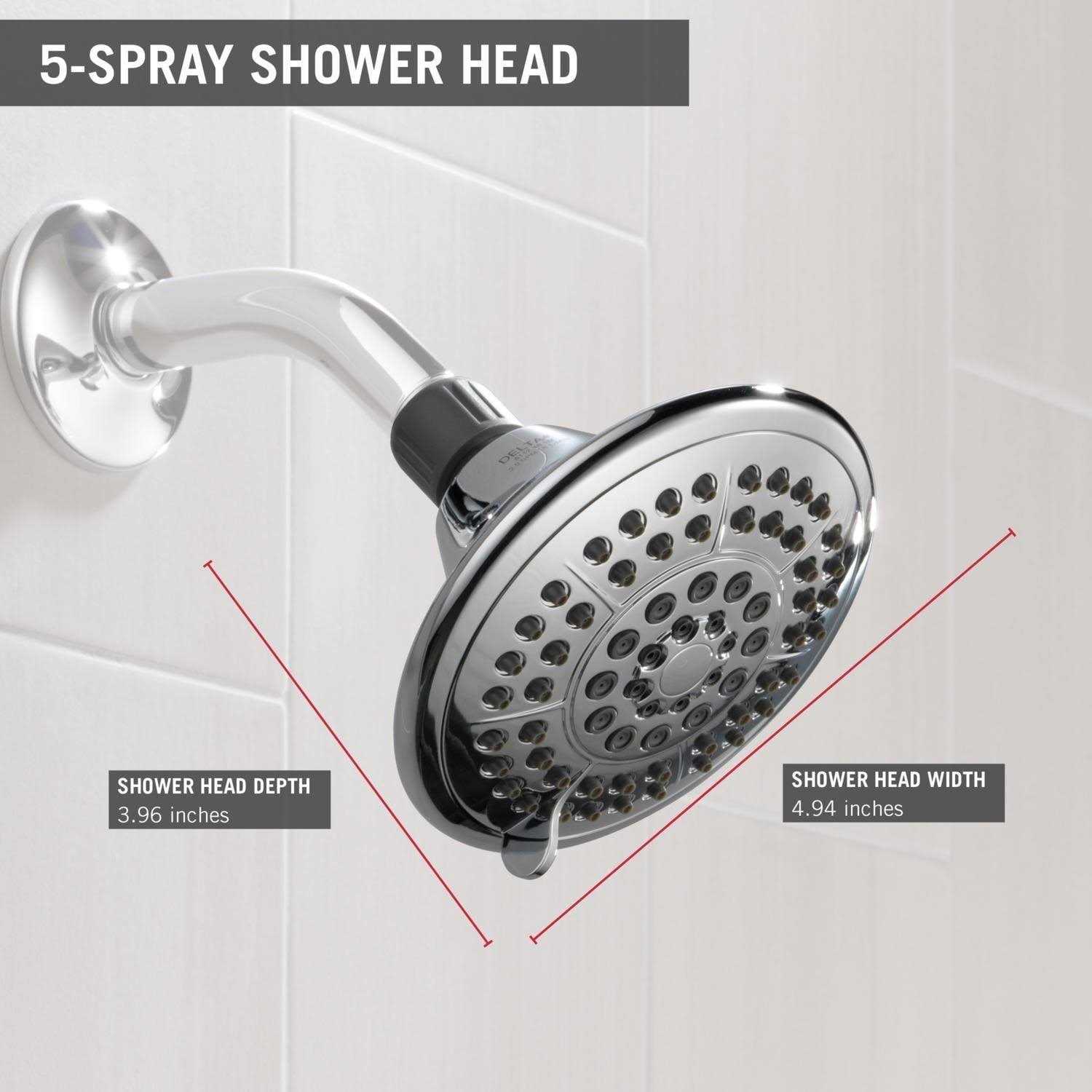 Delta Chrome 5 Setting Shower Head 75554C - Cheap Fitting