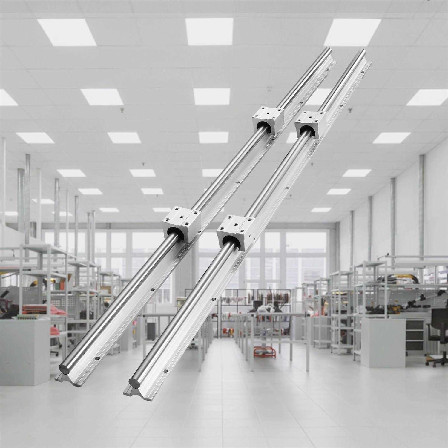 VEVOR Linear Guide Rail Set 1200mm 2 Pcs 47.2 Guide Rails and 4 Pcs Slide Blocks Linear Rails and Bearings Kit - Cheap Fitting