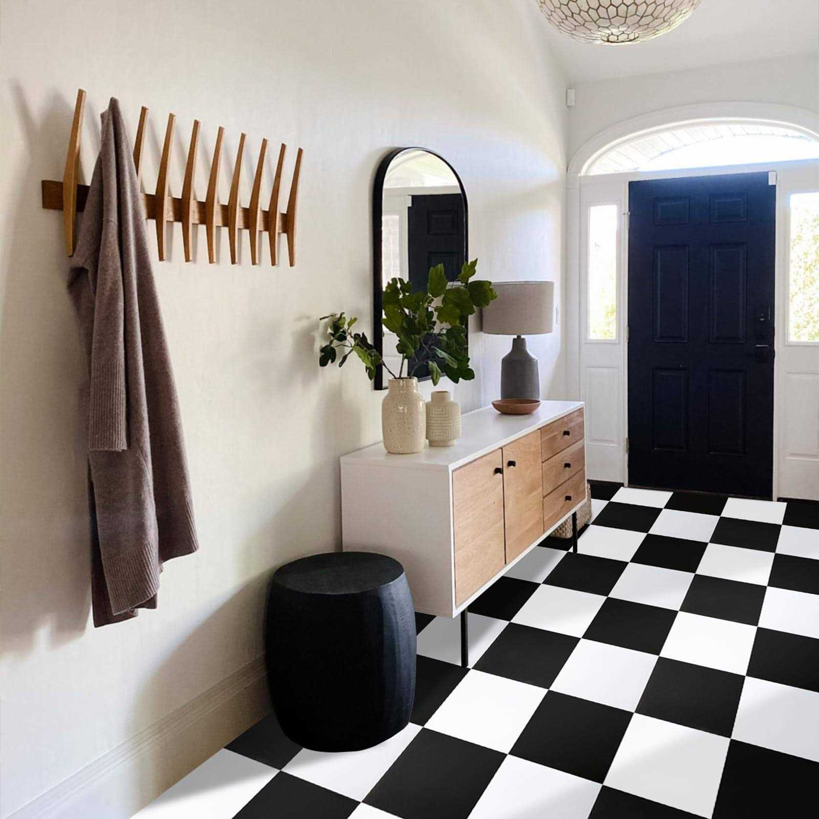 Alow Vinyl Flooring Peel and Stick Floor Tile/Coverings 12in×12in Easy to Install and Waterproof for Bathroom and Kitchen - Cheap Fitting