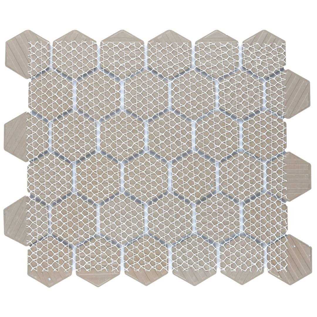 Hudson Due 2 x 2 Hex Porcelain Mosaic Floor Wall Tile Merola Tile - Cheap Fitting