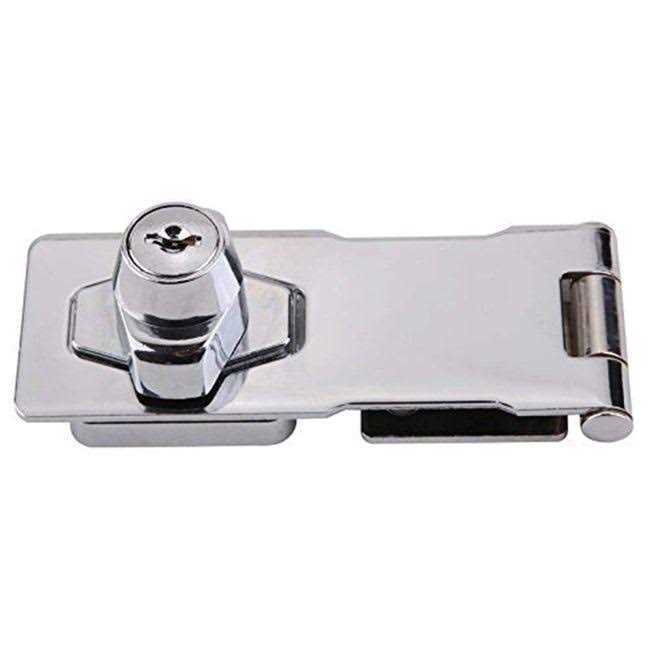 Keyed Hasp Locks Twist Knob Keyed Locking Hasp,Chrome Plated Hasp Lock with Keys,Door Lock Clasp w/Screws for Door Cabinet - Cheap Fitting