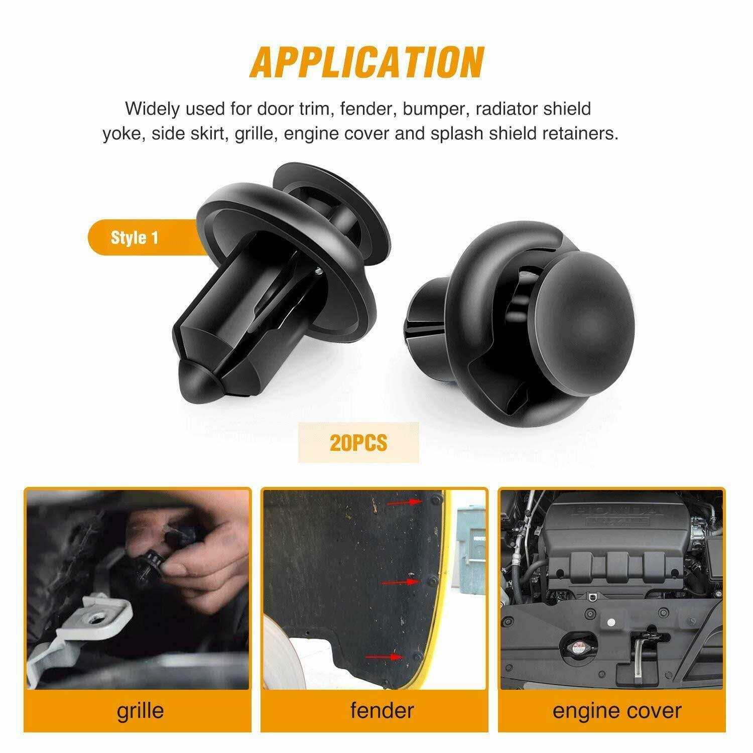 GOOACC 240pcs Bumper Retainer Clips Car Plastic Rivets Fasteners Push Retainer Kit Most - Cheap Fitting