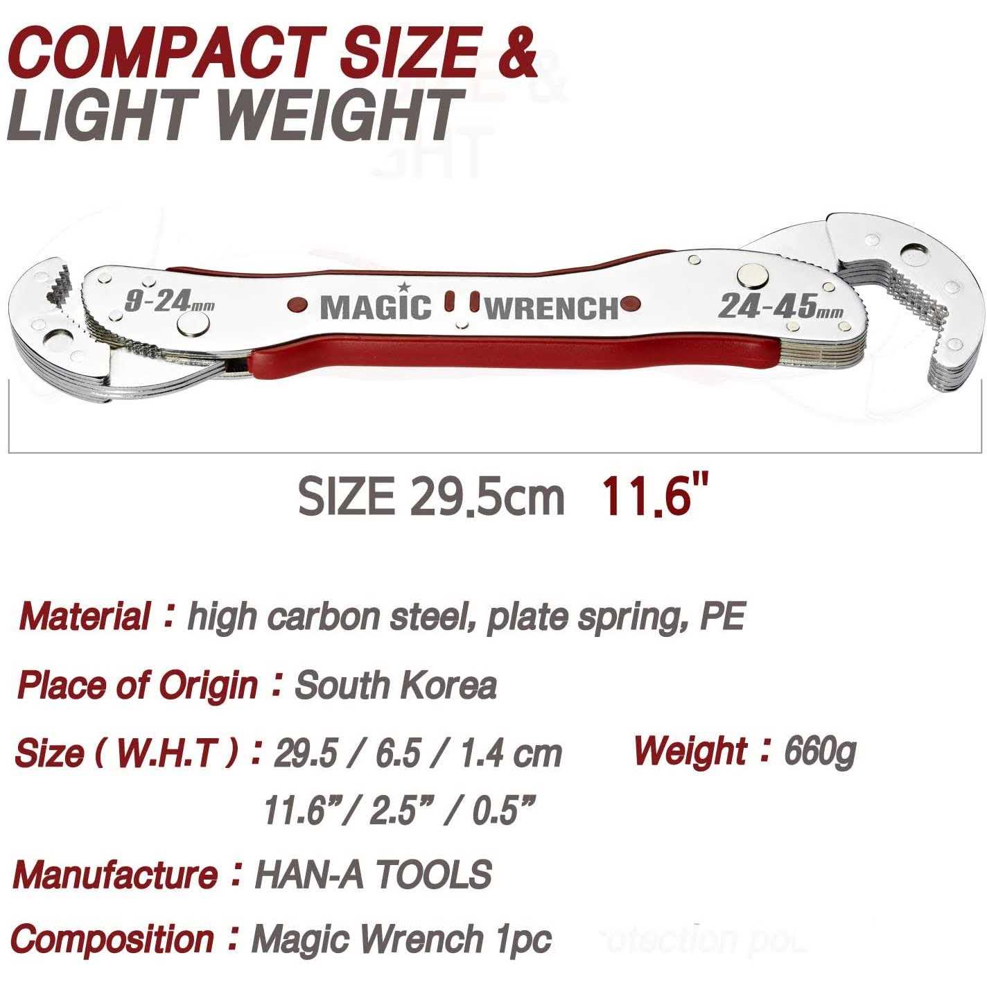 Magic Wrench Multi-function Universal Adjustable auto-ratcheting Works as Reversible Ratchet pop Socket Combination & Pipe Monkey Spanner SAE - Cheap Fitting