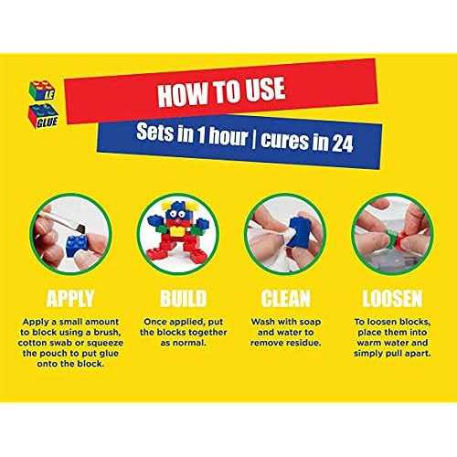 Le Glue Temporary Glue – Non-Permanent Adhesive For Plastic Building Blocks No More Messy Break-ups – Safe - Cheap Fitting