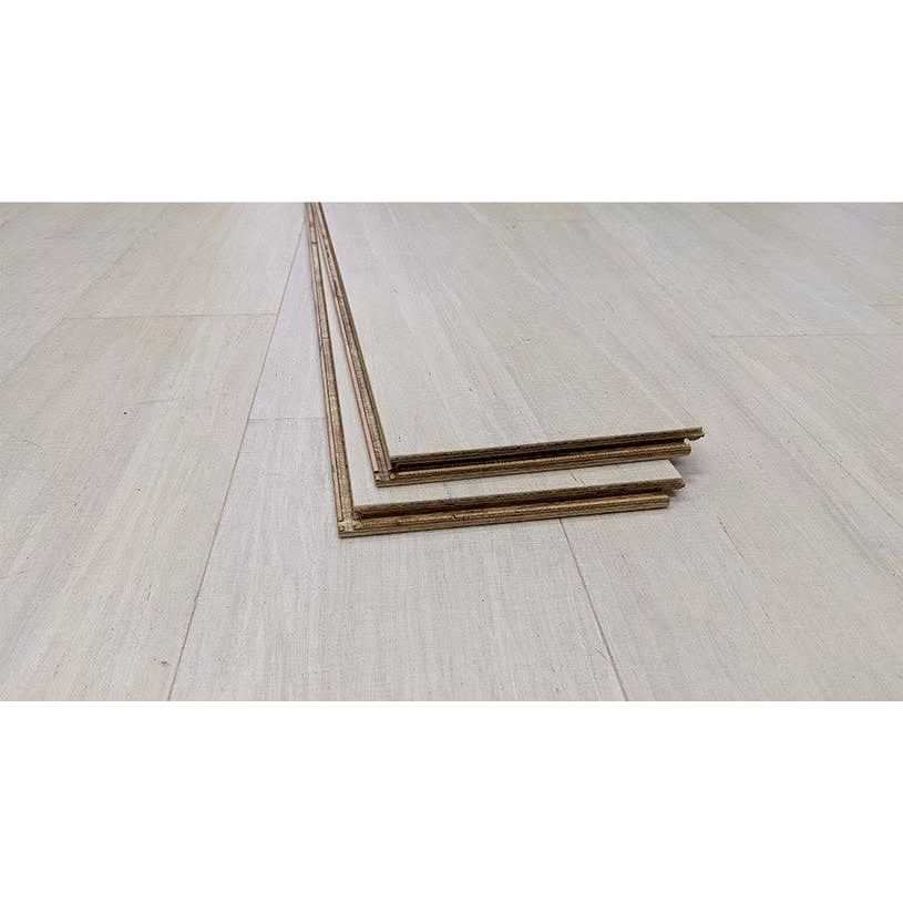 Brushed Linen White Engineered Click-Lock Strand Bamboo Floor - Cheap Fitting