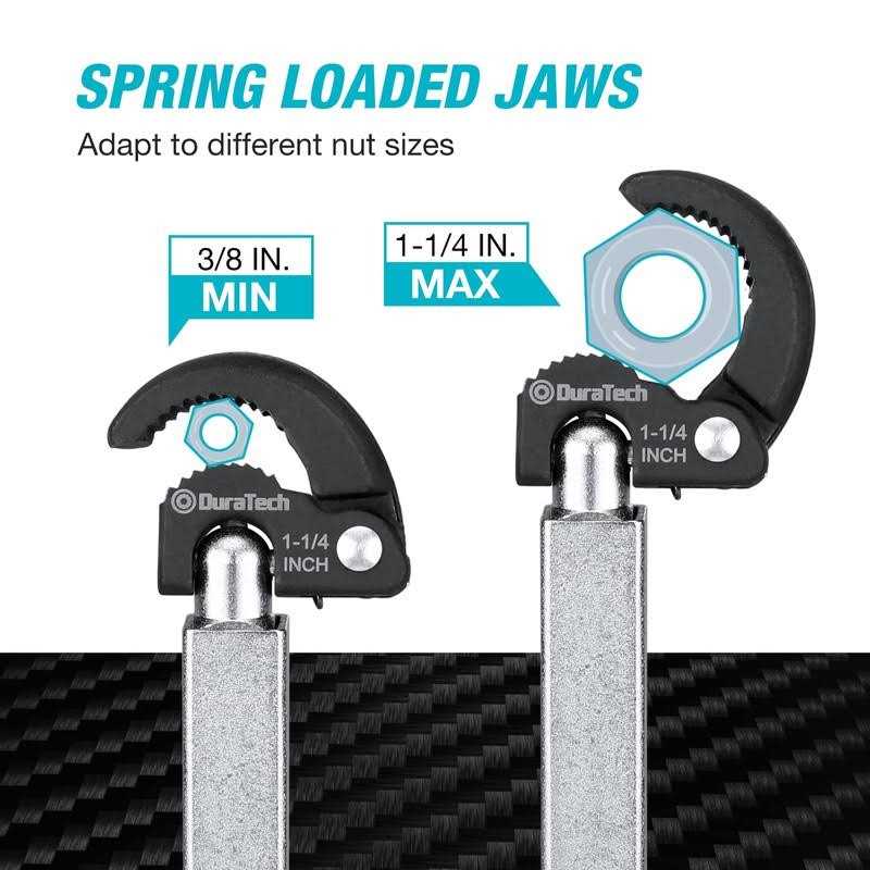 DURATECH Telescoping Basin Wrench Sink Wrench Adjustable 3/8” to 1-1/4” Capacity Jaw with 10 to 17 Extendable Handle - Cheap Fitting