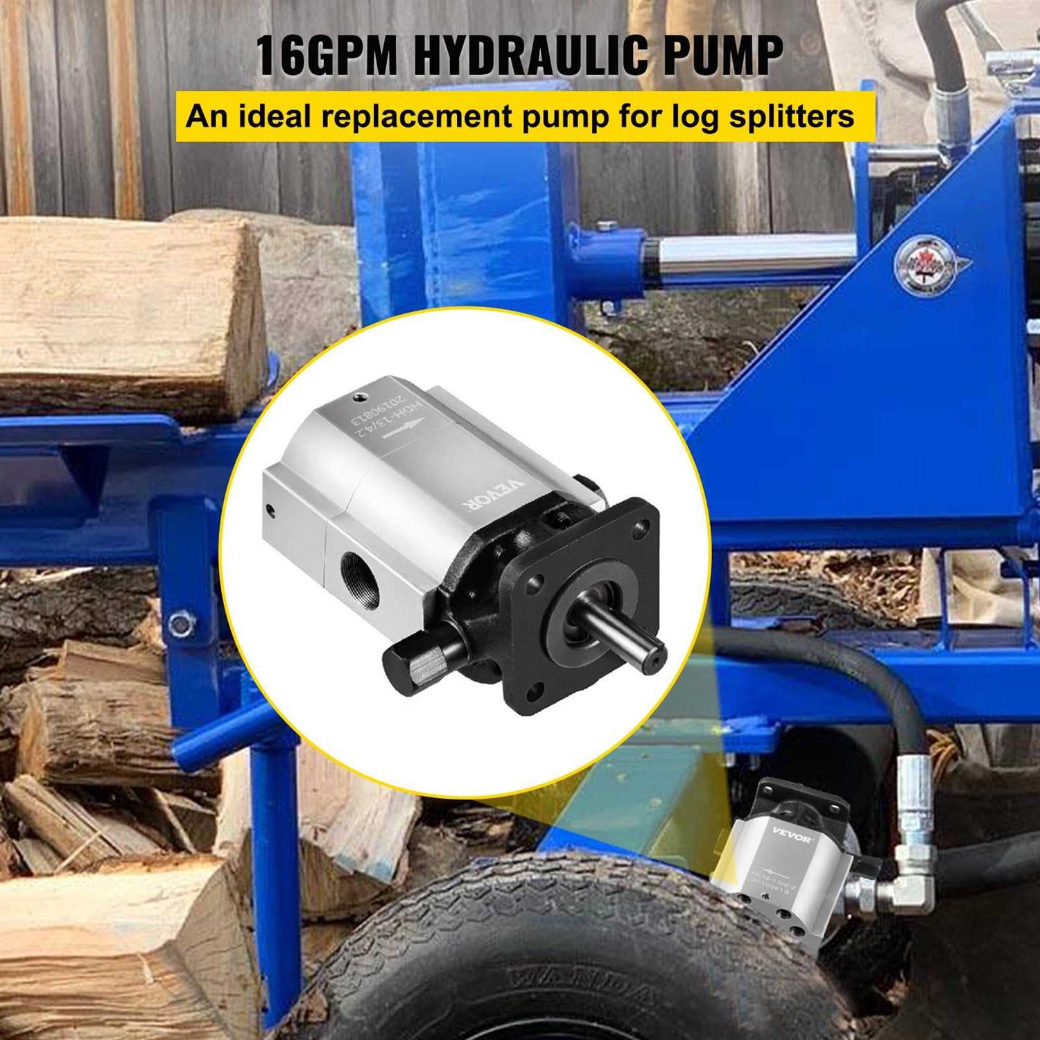 VEVOR Bestauto Hydraulic Pump 16 GPM Hydraulic Motor 2 Stage Hydraulic Pump Log Splitter Hydraulic Pump Wood Splitter Pumps Log Splitter Hydraulic Built - Cheap Fitting
