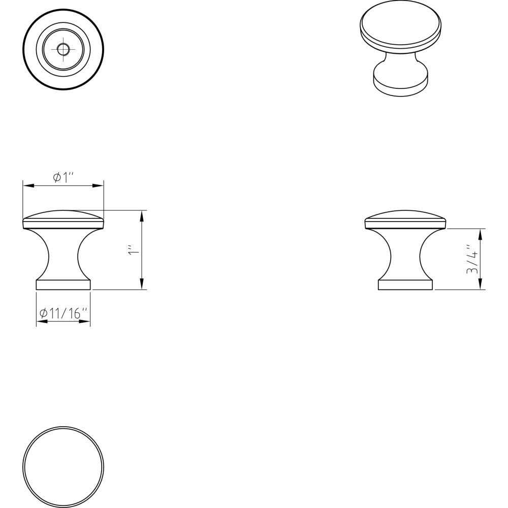 Elements 3915 Slade Cabinet Knob - Cheap Fitting