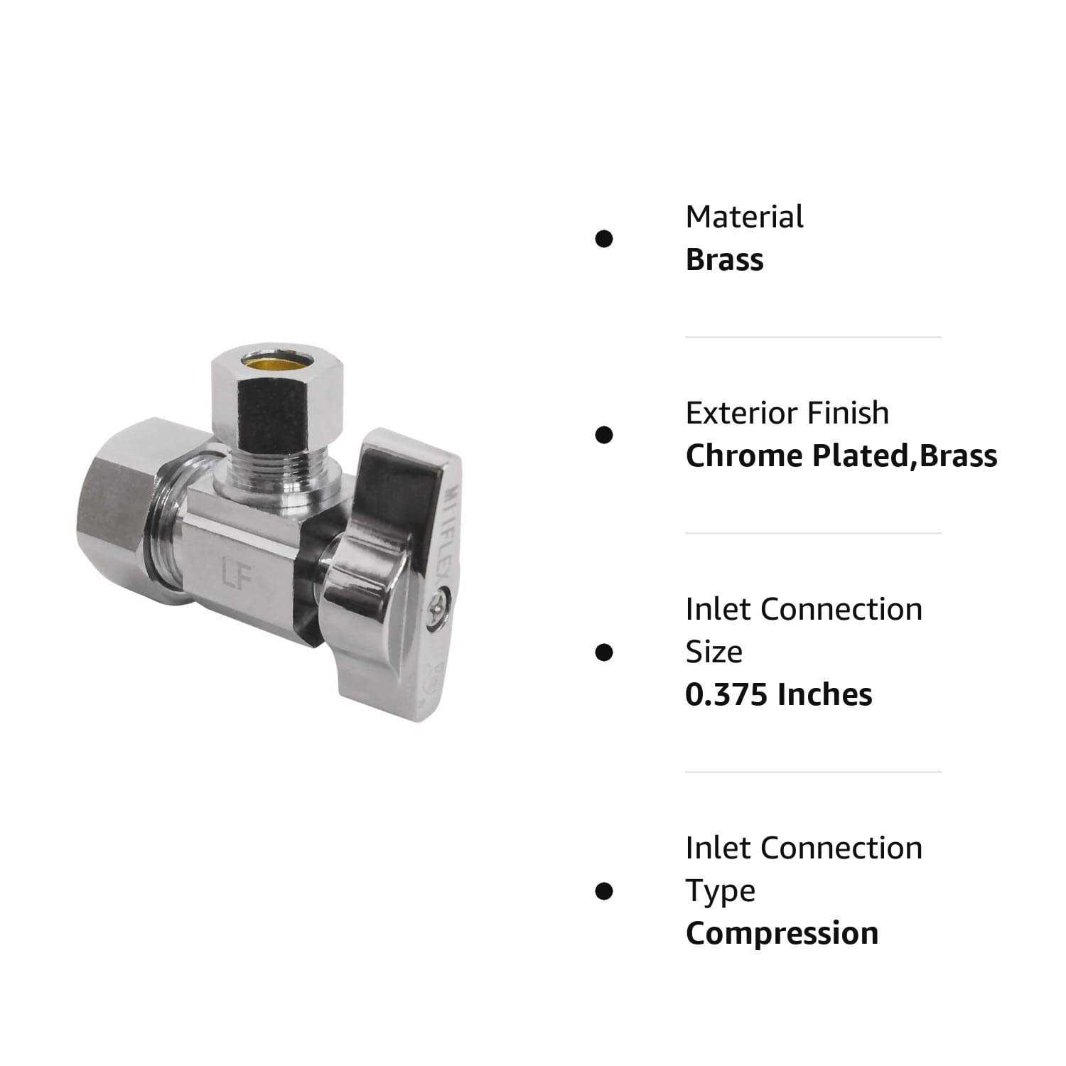 Heavy Duty Chrome Plated Brass 1/4 Turn Angle Valve - Cheap Fitting