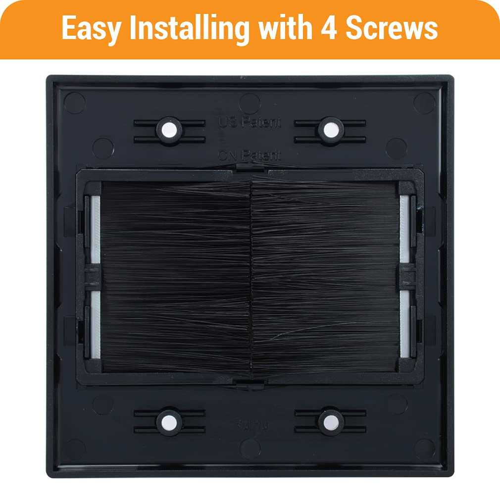 Kebulldola 2 Gang Brush Wall Plate Gang Cable Wall Plate Low Voltage Cables Wall - Cheap Fitting