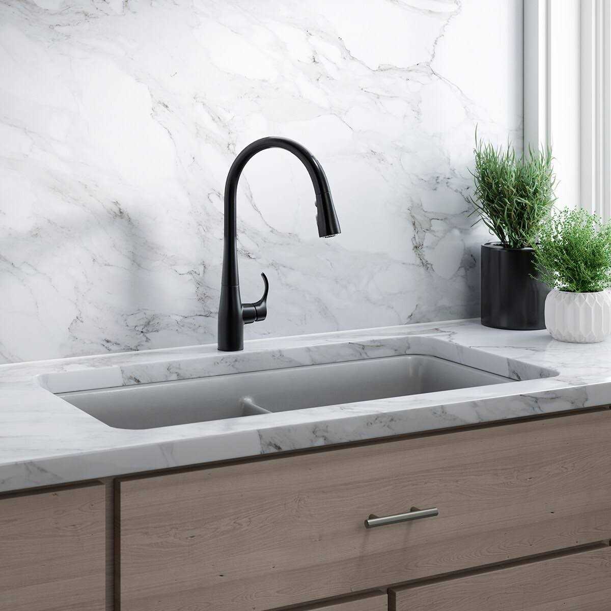 Kohler Simplice Single Handle Pull-Down Kitchen Faucet K-596-BL - Cheap Fitting