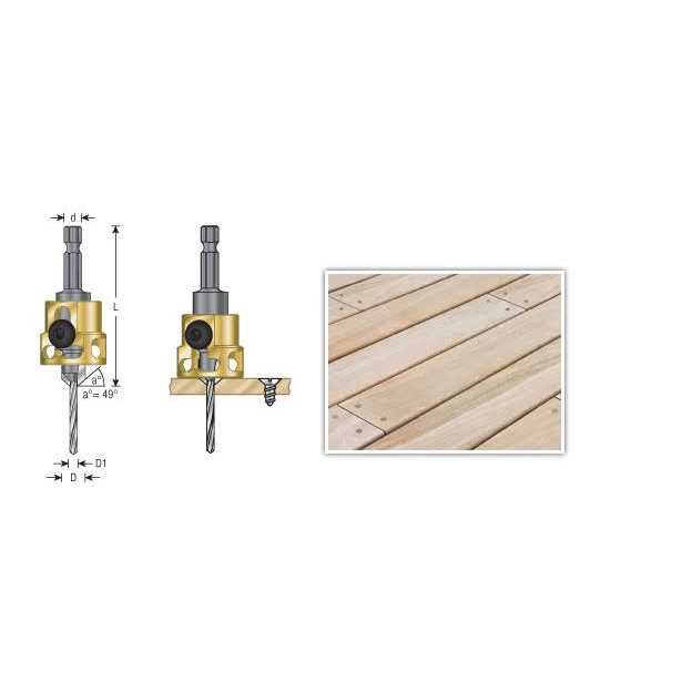 Amana Tool 55239 Carbide Tipped Adjustable Countersink with Depth-Stop 3/8 Dia x 49 Degr - Cheap Fitting