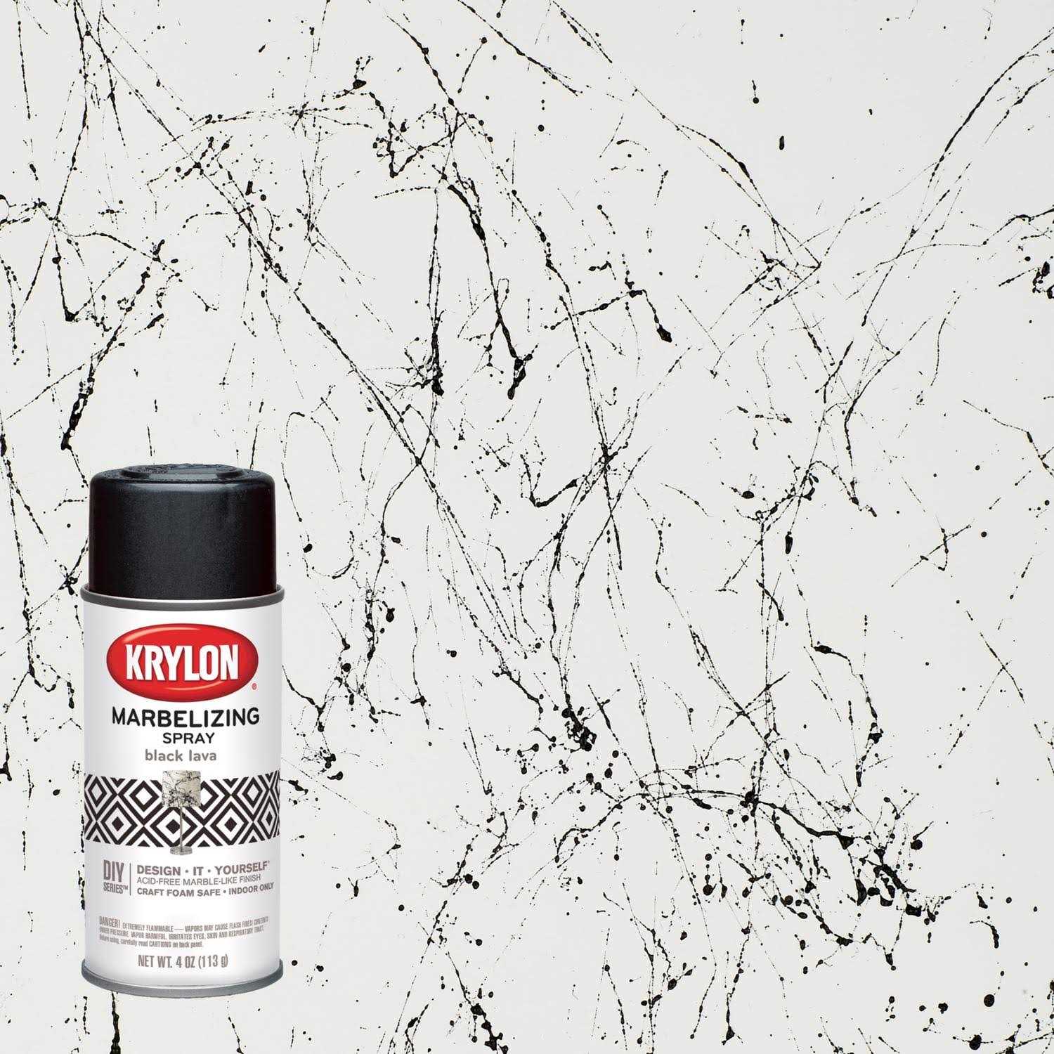 Krylon Marbelizing Spray 4 oz. Black Lava - Cheap Fitting