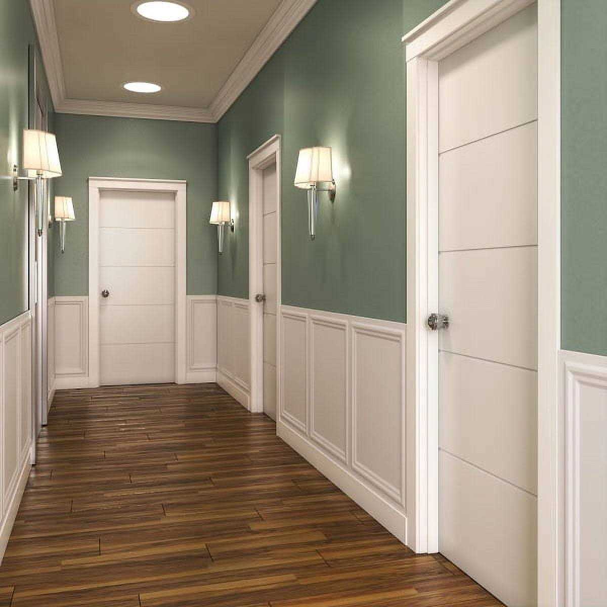 EightDoors Atlanta 80-in White Flush Primed Pine MDF Slab Door - Cheap Fitting