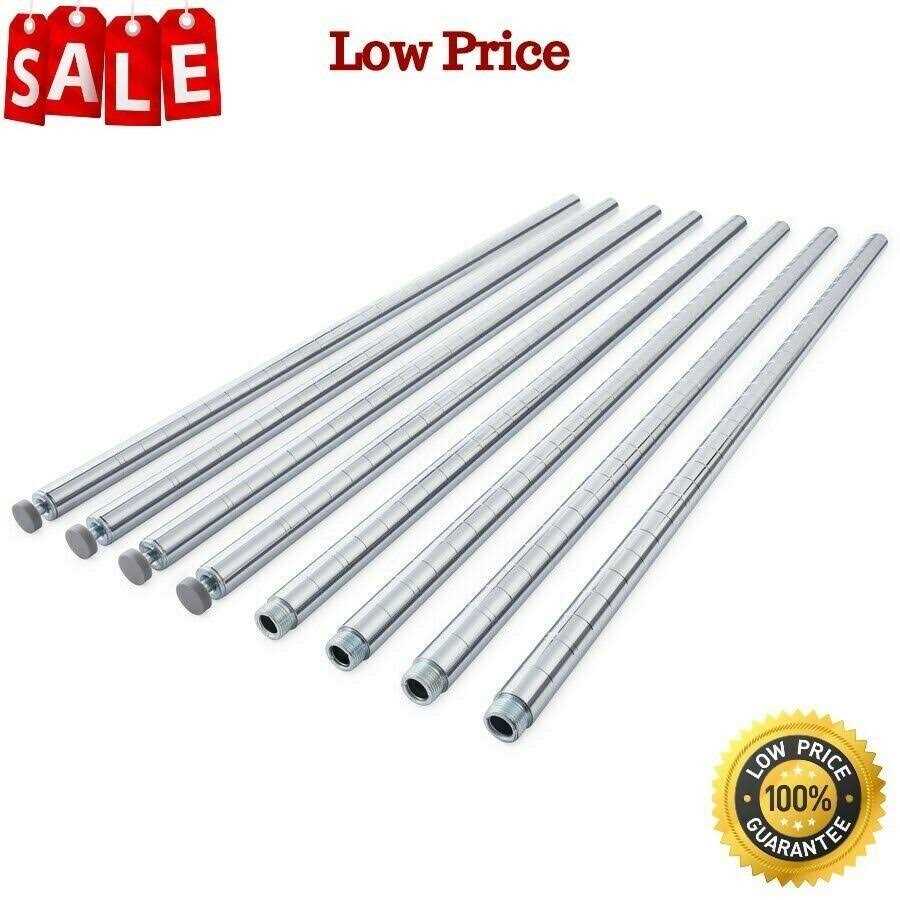 Hss Steel 71 inch Long Pole 1 inch Pole diameter 1.2 mm Thickness Chrome 4-Pack - Cheap Fitting