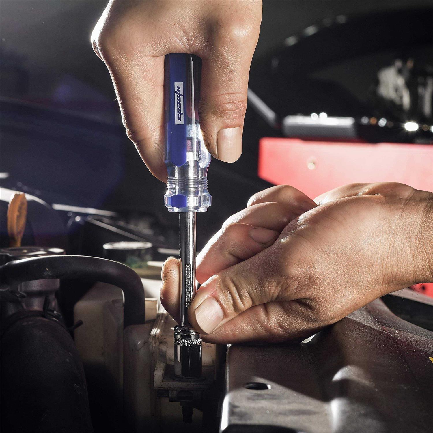 40 Pieces EPAuto 1/4-Inch & 3/8-Inch Drive Socket Set with 72 Tooth Reversible Ratchet - Cheap Fitting