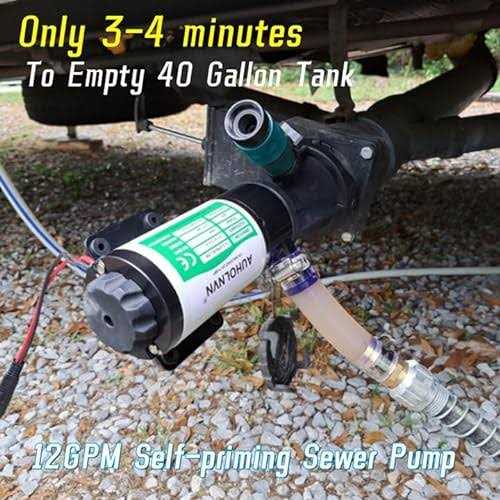12V RV Portable Macerator Waste Pump for Sewage 12GPM Suction 3.2 feet Lift 10 feet - Cheap Fitting
