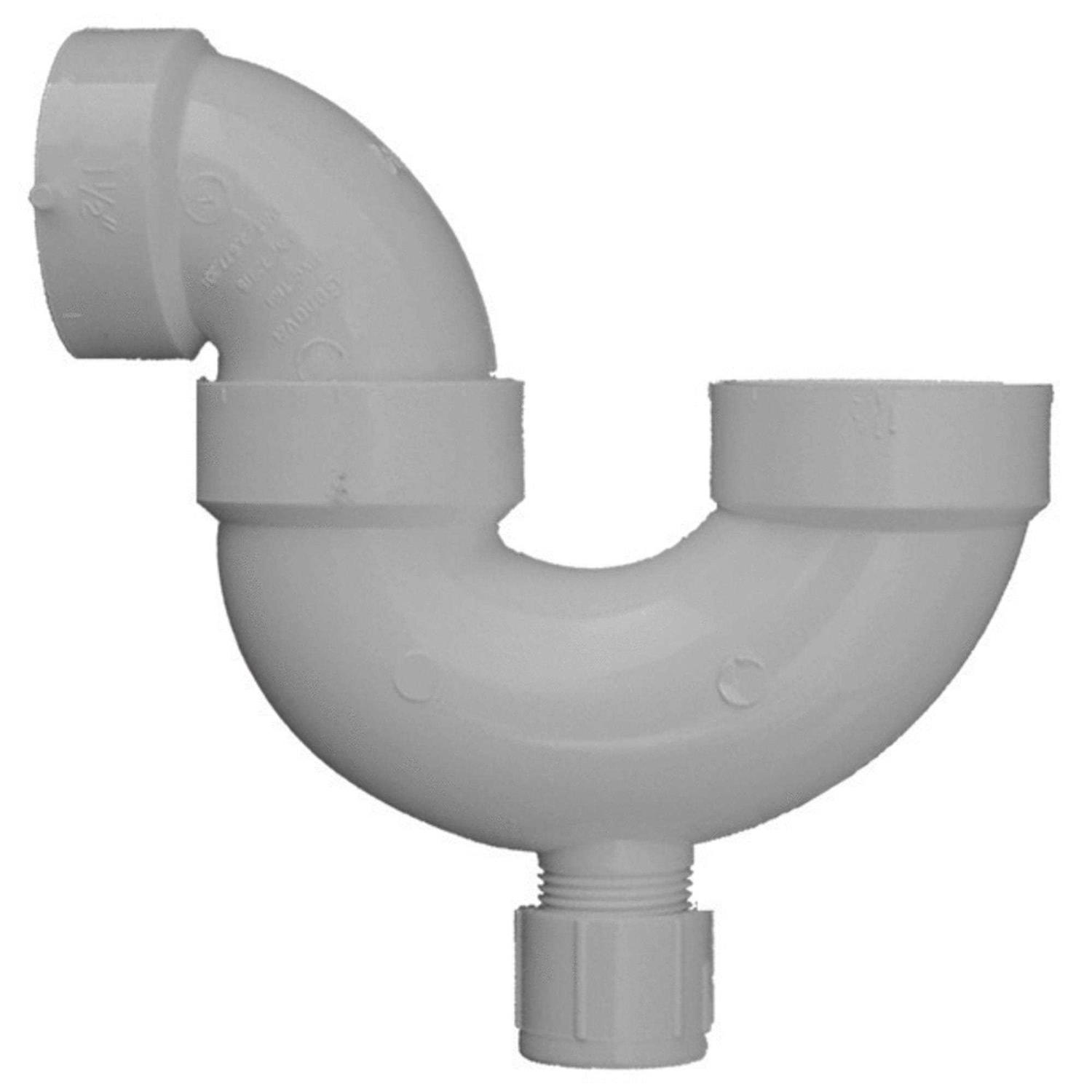 Charlotte Pipe 1-1/2 in. White PVC P-Trap with Cleanout - Cheap Fitting