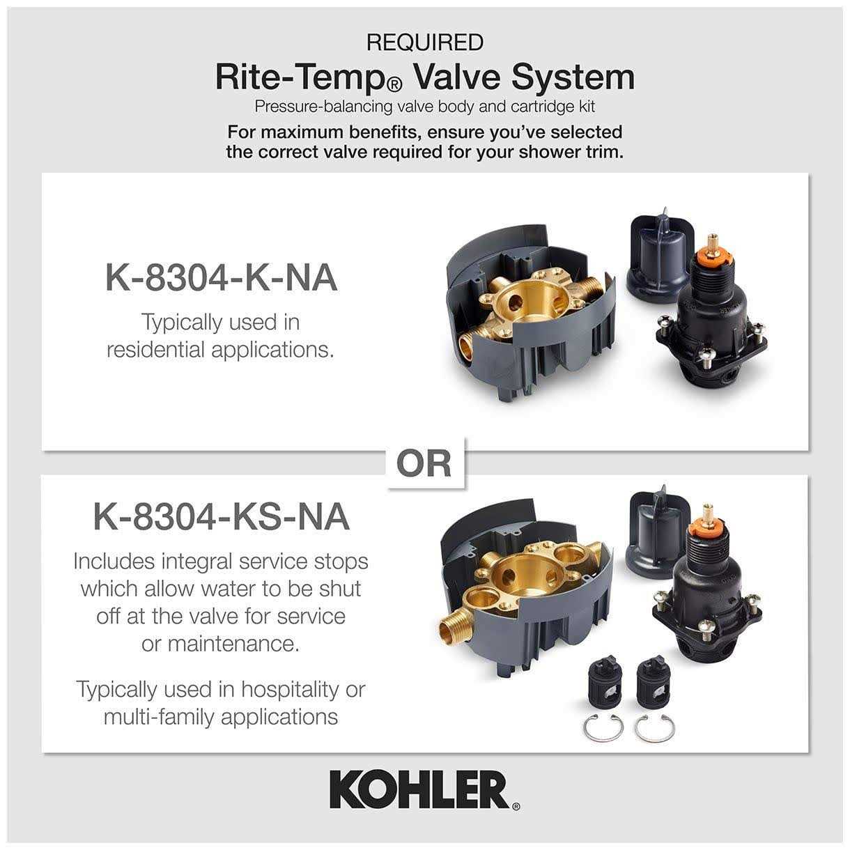 Kohler TS97077-4G-2MB Pitch Shower trim Kit - Cheap Fitting