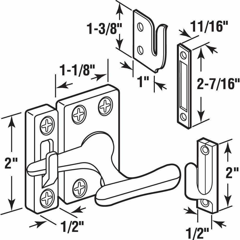 Defender Security U 9935 Casement Window Latch Lock, Brass Plated Finish 2 inch, Gold - Cheap Fitting