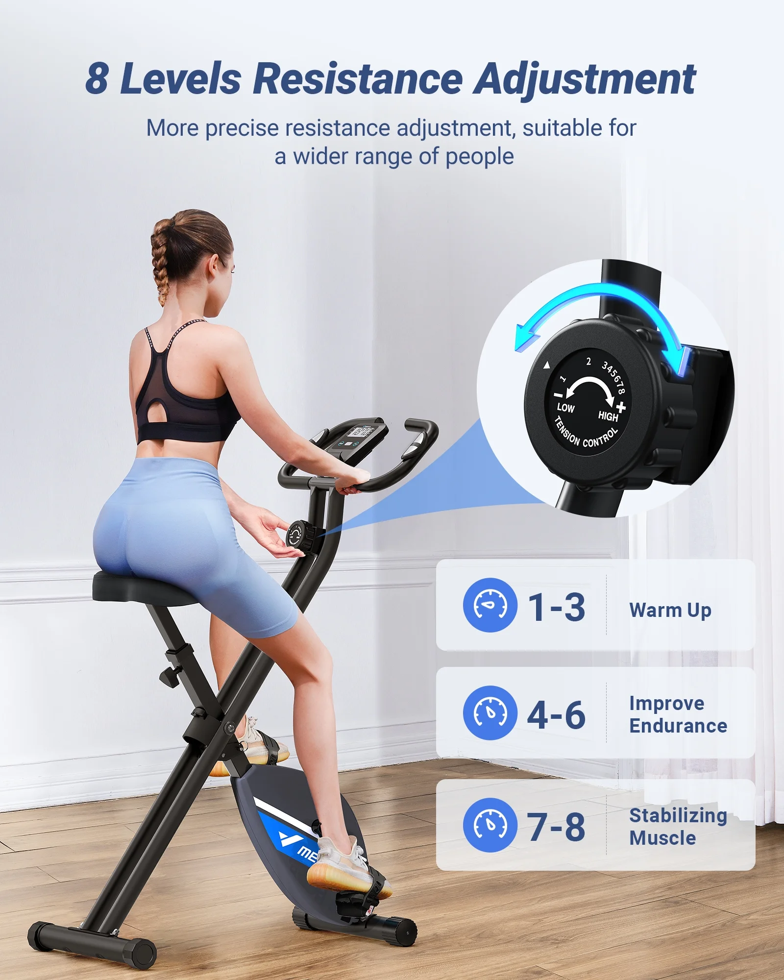 MERACH Stationary Exercise Bikes Indoor Cardio Workout Magnetic Bluetooth Bike for Home Cycling TT - Cheap Fitting