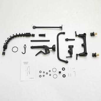 BWE Commercial Restaurant Pull Down 2-Handle Wall Mount Pre-Rinse Spray Utility Kitchen Faucet in Matte Black A-94258-BLACK - Cheap Fitting