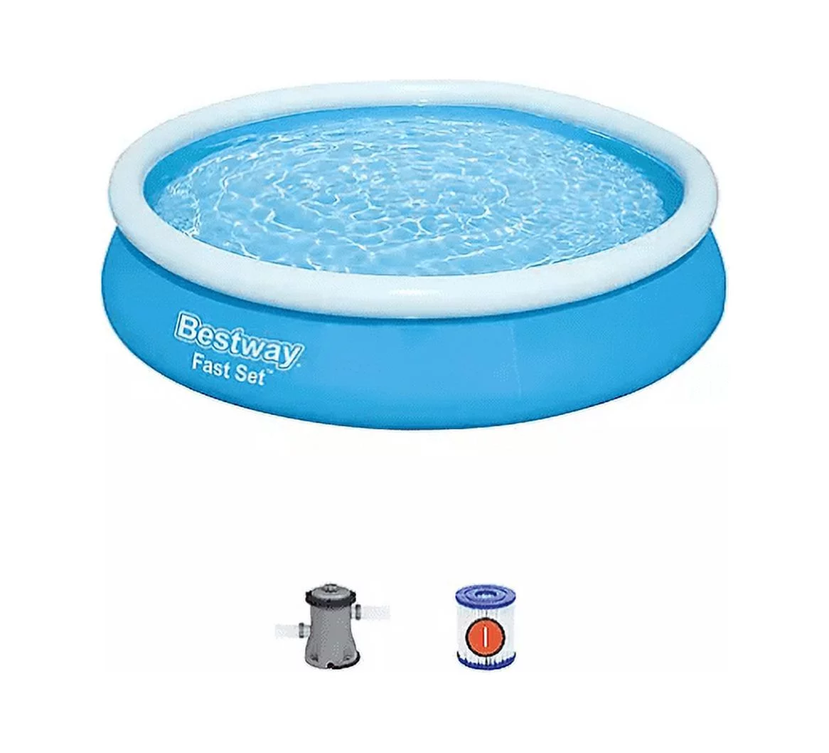 Bestway Fast Set 12ft X 30in Round Inflatable Pool Set - Cheap Fitting